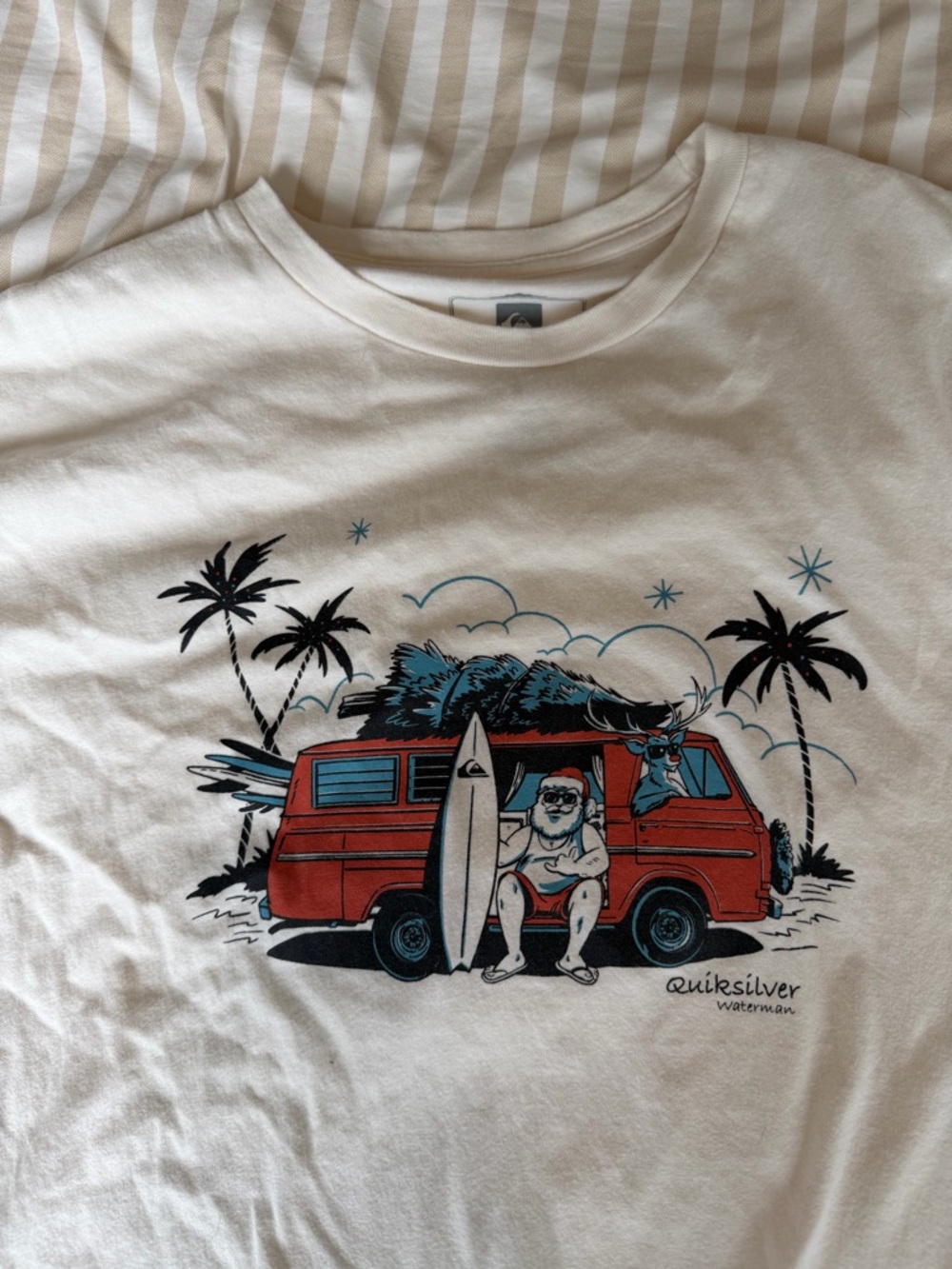Quiksilver Waterman Men’s Christmas Surf Van Graphic Tee